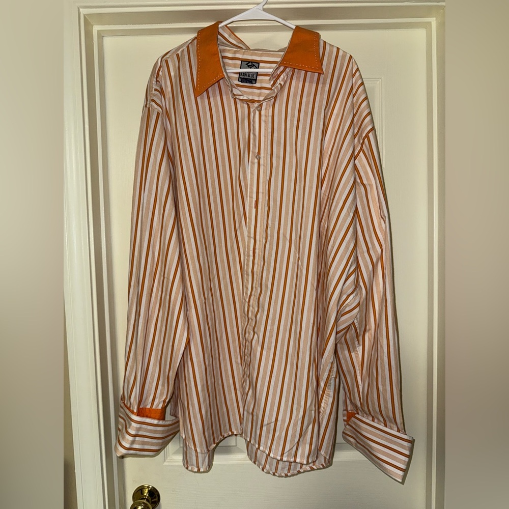 Raw Blue Men’s Button Down Dress Shirt-4XL